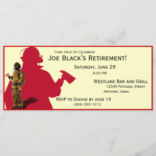 Fireman Custom Retirement Party Invitations