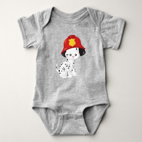 Fireman Dog Cute Dog Puppy Doggo Dalmatian Baby Bodysuit