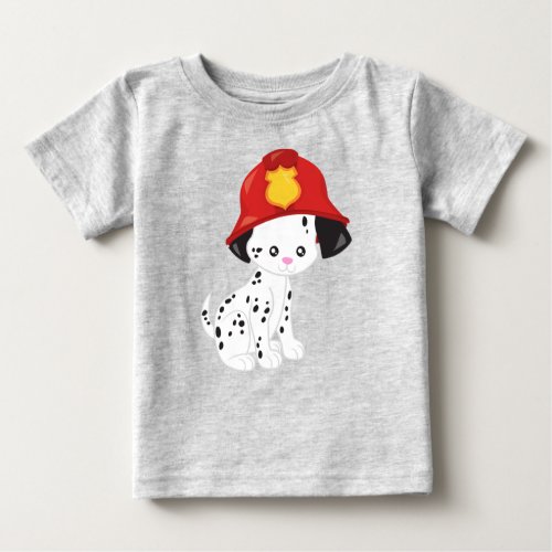 Fireman Dog Cute Dog Puppy Doggo Dalmatian Baby T_Shirt