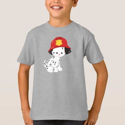 Fireman Dog Cute Dog Puppy Doggo Dalmatian T_Shirt