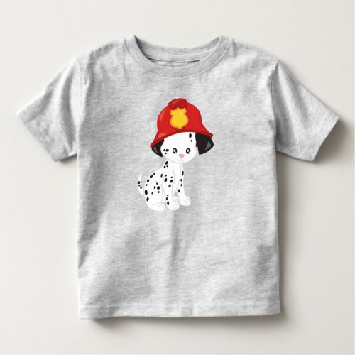 Fireman Dog Cute Dog Puppy Doggo Dalmatian Toddler T_shirt