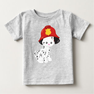 Fireman Dog, Firefighter, Dalmatian, Cute Dog Baby T-Shirt