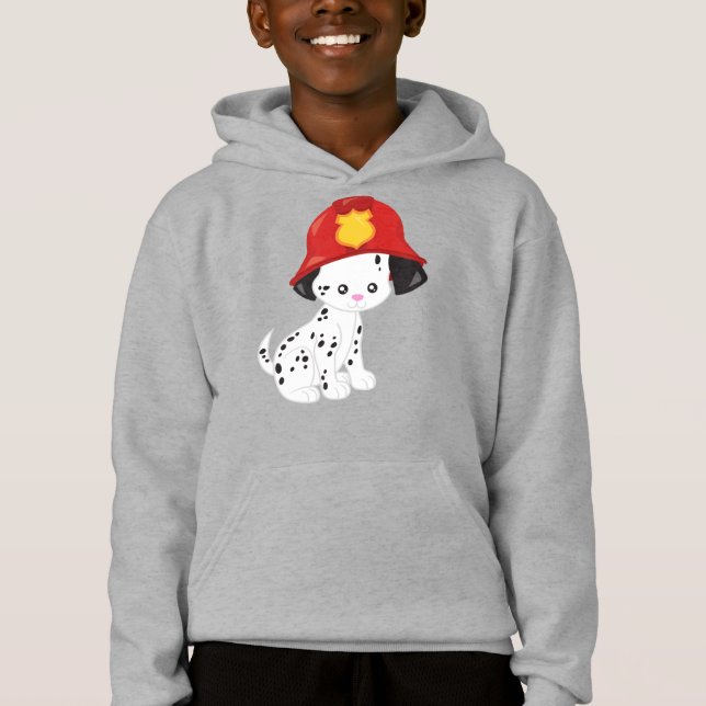 Fireman Dog, Firefighter, Dalmatian, Cute Dog Hoodie (Front)