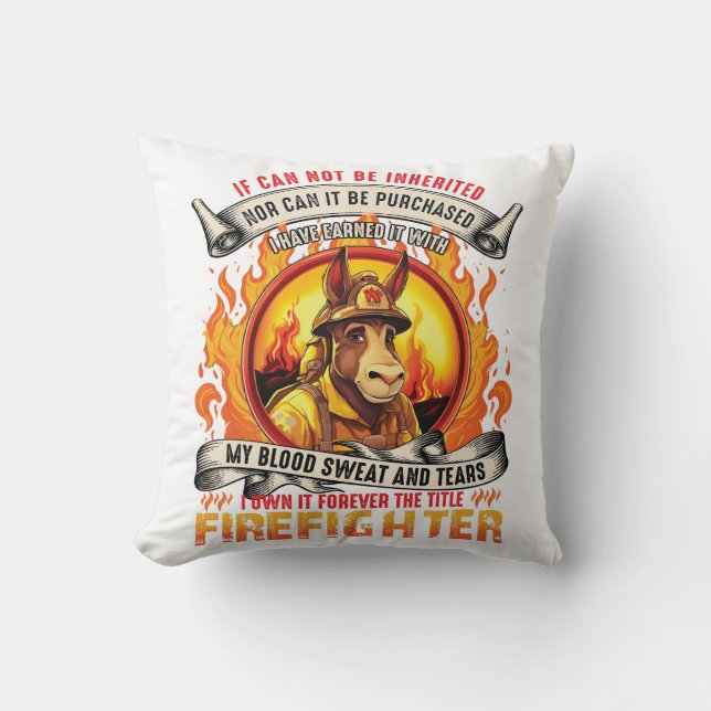 Fireman Donkey Throw Pillow (Front)