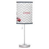 Fireman Emergency Vehicles on Chevron Table Lamp (Right)