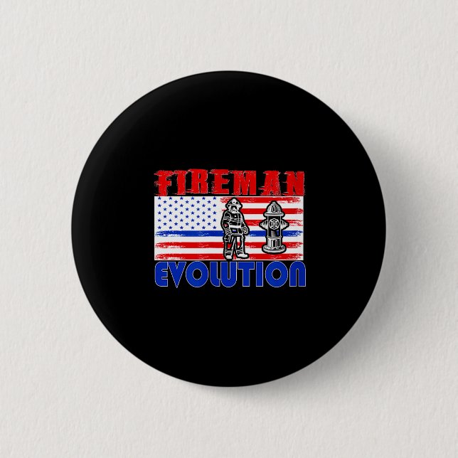 Fireman Evolution Fireman Gift Proud Firefighter Q Button (Front)