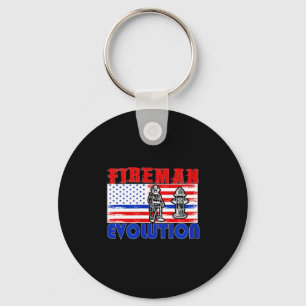 Fireman Evolution Fireman Gift Proud Firefighter Q Keychain