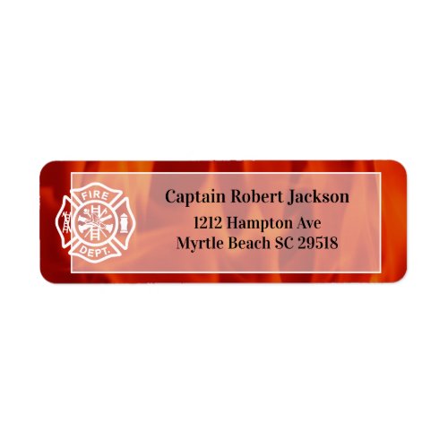 Fireman Fire Badge Firefighter Address Label