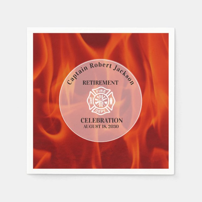 Fireman Fire Badge Firefighter  Napkins (Front)