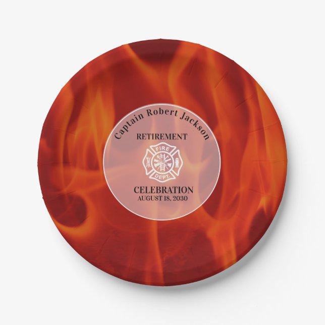 Fireman Fire Badge Firefighter   Paper Plates (Front)