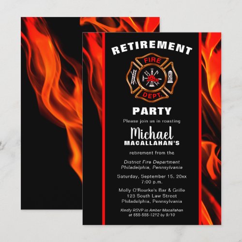 Fireman Fire Badge Firefighter Retirement  Party