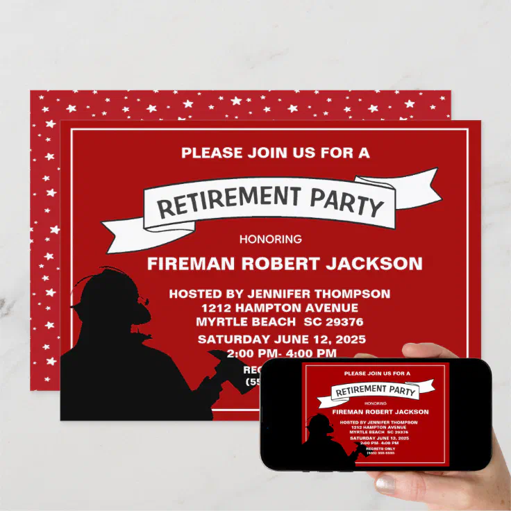 Fireman/Fire Chief Retirement Invitation | Zazzle