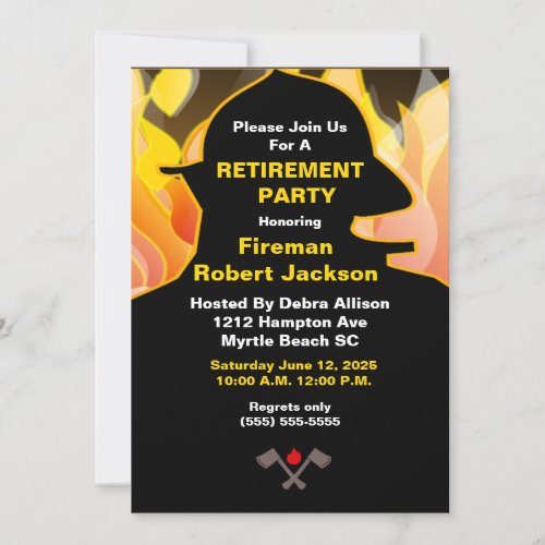 FiremanFire Chief Retirement Invitation