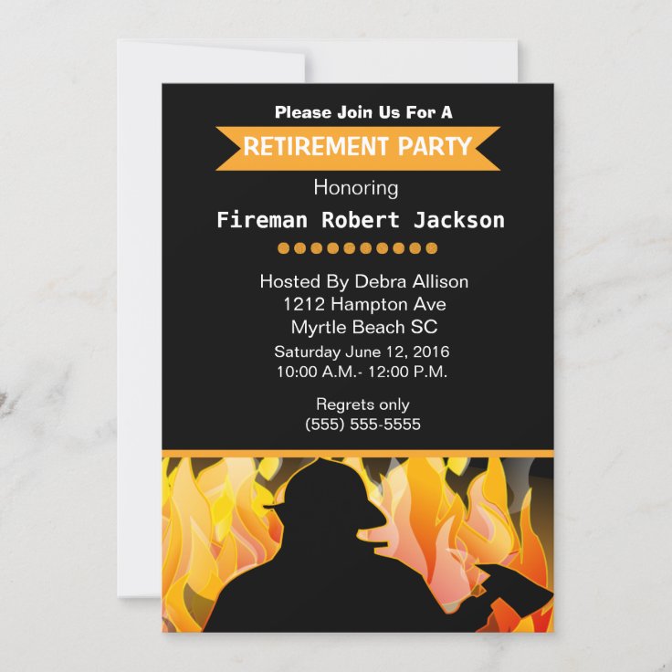 Fireman/Fire Chief Retirement Invitation | Zazzle