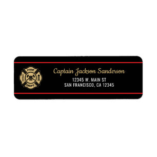 Fireman Fire Department Firefighter Address Label