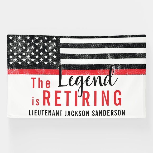 Fireman Fire Department Firefighter Retirement Banner (Horizontal)