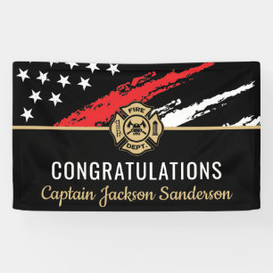 Fireman Fire Department Firefighter Retirement Banner