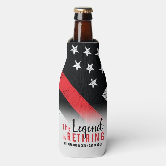 Fireman Fire Department Firefighter Retirement Bottle Cooler (Bottle Front)