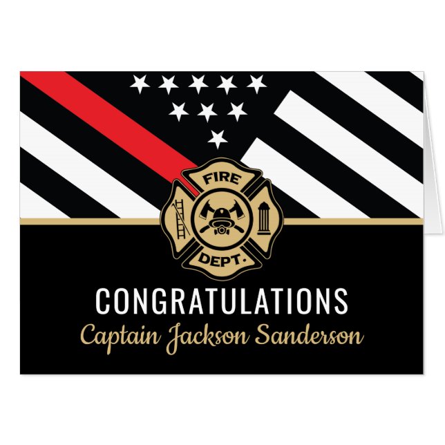 Fireman Fire Department Firefighter Retirement Card (Front Horizontal)