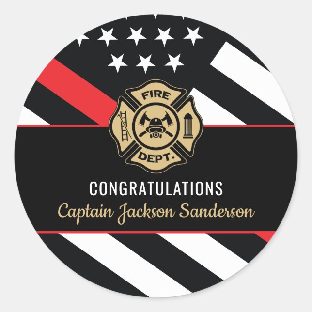 Fireman Fire Department Firefighter Retirement Classic Round Sticker (Front)