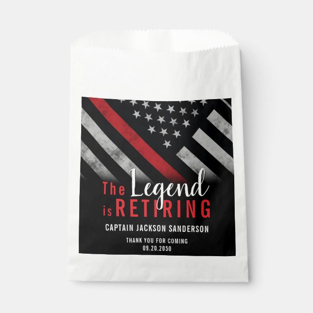 Fireman Fire Department Firefighter Retirement Favor Bag (Front)