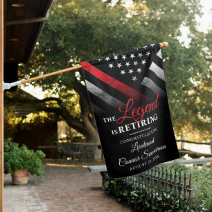 Fireman Fire Department Firefighter Retirement House Flag