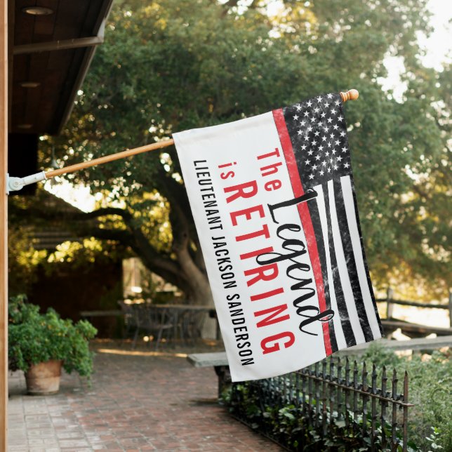 Fireman Fire Department Firefighter Retirement House Flag (In SItu)