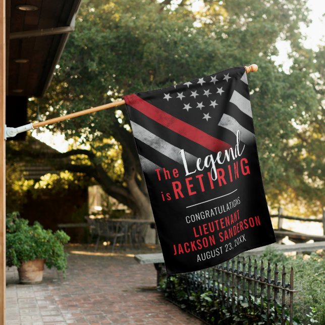 Fireman Fire Department Firefighter Retirement House Flag (In SItu)