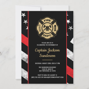 Fireman Fire Department Firefighter Retirement Invitation