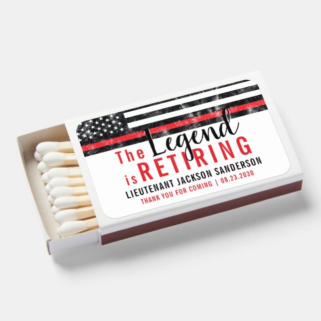 Fireman Fire Department Firefighter Retirement Matchboxes (Front Open)