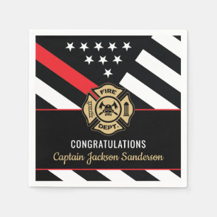 Fireman Fire Department Firefighter Retirement Napkins