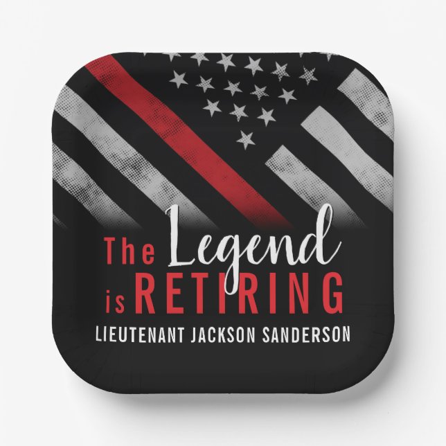 Fireman Fire Department Firefighter Retirement Paper Plates (Front)