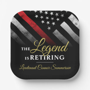 Fireman Fire Department Firefighter Retirement Paper Plates