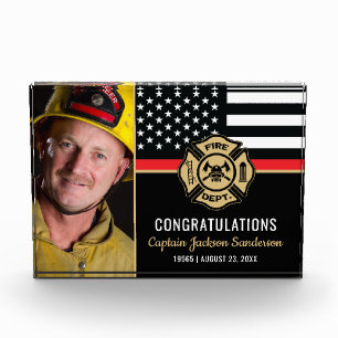 Fireman Fire Department Firefighter Retirement Photo Block