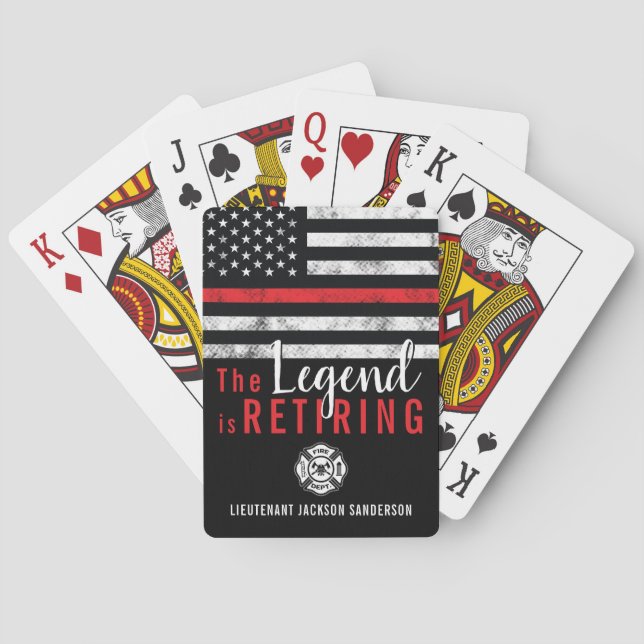 Fireman Fire Department Firefighter Retirement Poker Cards (Back)