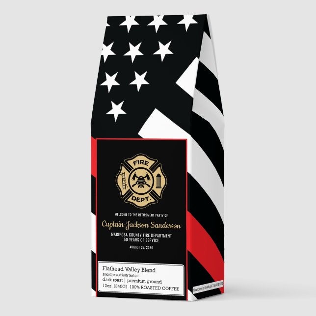 Fireman Fire Department Firefighter Retirement Roasted Coffee (Front)