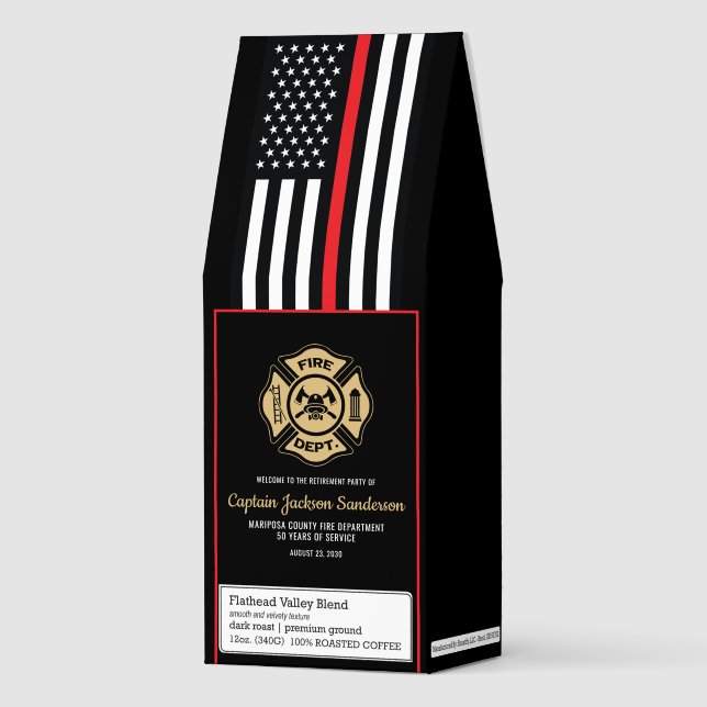 Fireman Fire Department Firefighter Retirement Roasted Coffee (Front)