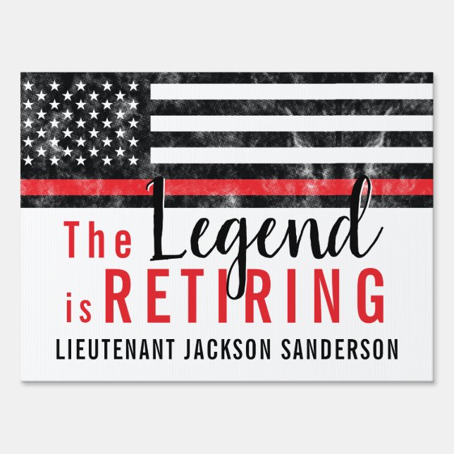 Fireman Fire Department Firefighter Retirement Sign (Front)