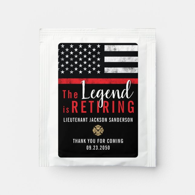 Fireman Fire Department Firefighter Retirement Tea Bag Drink Mix (Front)
