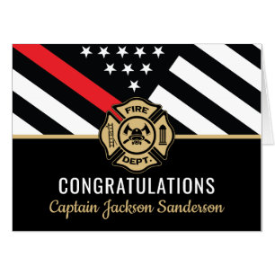 Fireman Fire Department Flag Firefighter Retirment Card