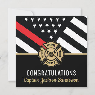 Fireman Fire Department Flag Firefighter Retirment Card