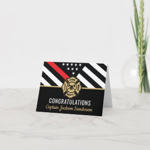 Fireman Fire Department Flag Firefighter Retirment Card