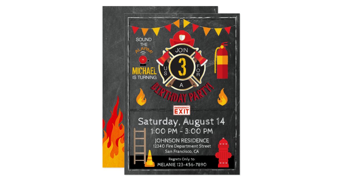 Fireman Fire Department Gear and Badge Birthday Card | Zazzle.com