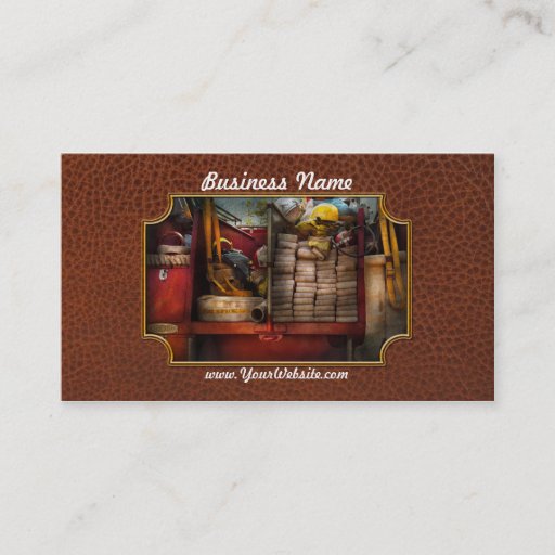 Customizable Fireman - Fire equipment Business Card Template