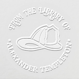 Fireman Fire Fighter Hat Helmet Library Book Name Embosser