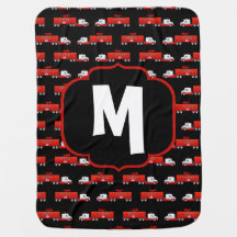 Fireman Fire Truck Red and Black Initial Firetruck