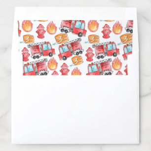 Fireman firefighter birthday envelope liner