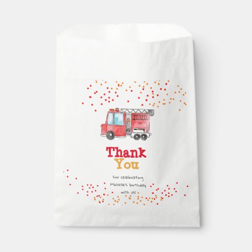 Fireman firefighter birthday favor bag