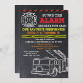 Fireman Firefighter Birthday Invitation (Front/Back)