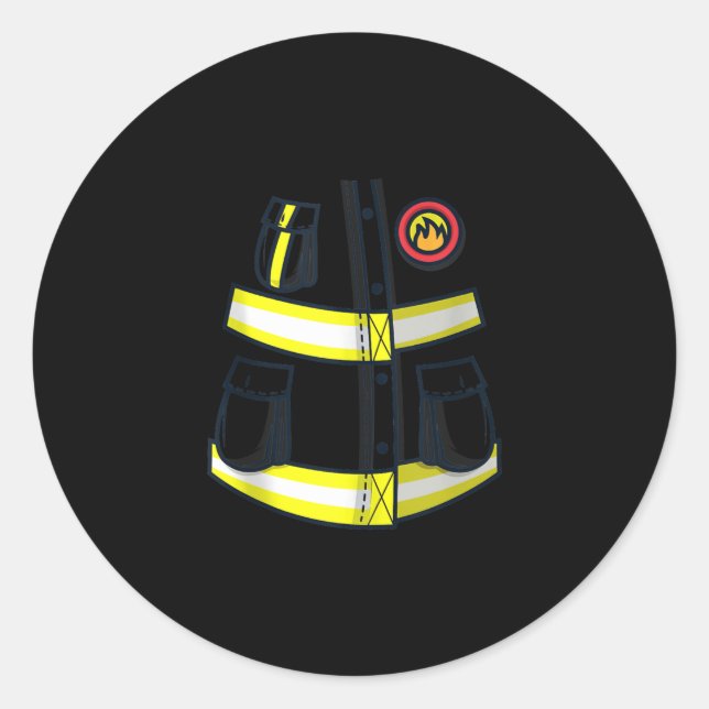Fireman Firefighter Costume Halloween Classic Round Sticker (Front)